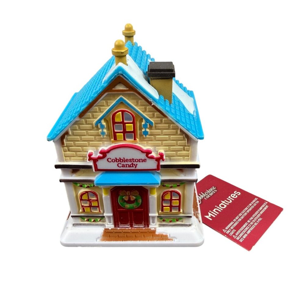 Cobblestone Corners Candy Shop Miniature Lighted Building Battery Operated